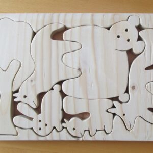 Bosdieren houten puzzel in passende houder 2